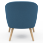 Voir la diapositive 4 : ID MARKET Fauteuil scandinave OLAN cabriolet en tissu bleu