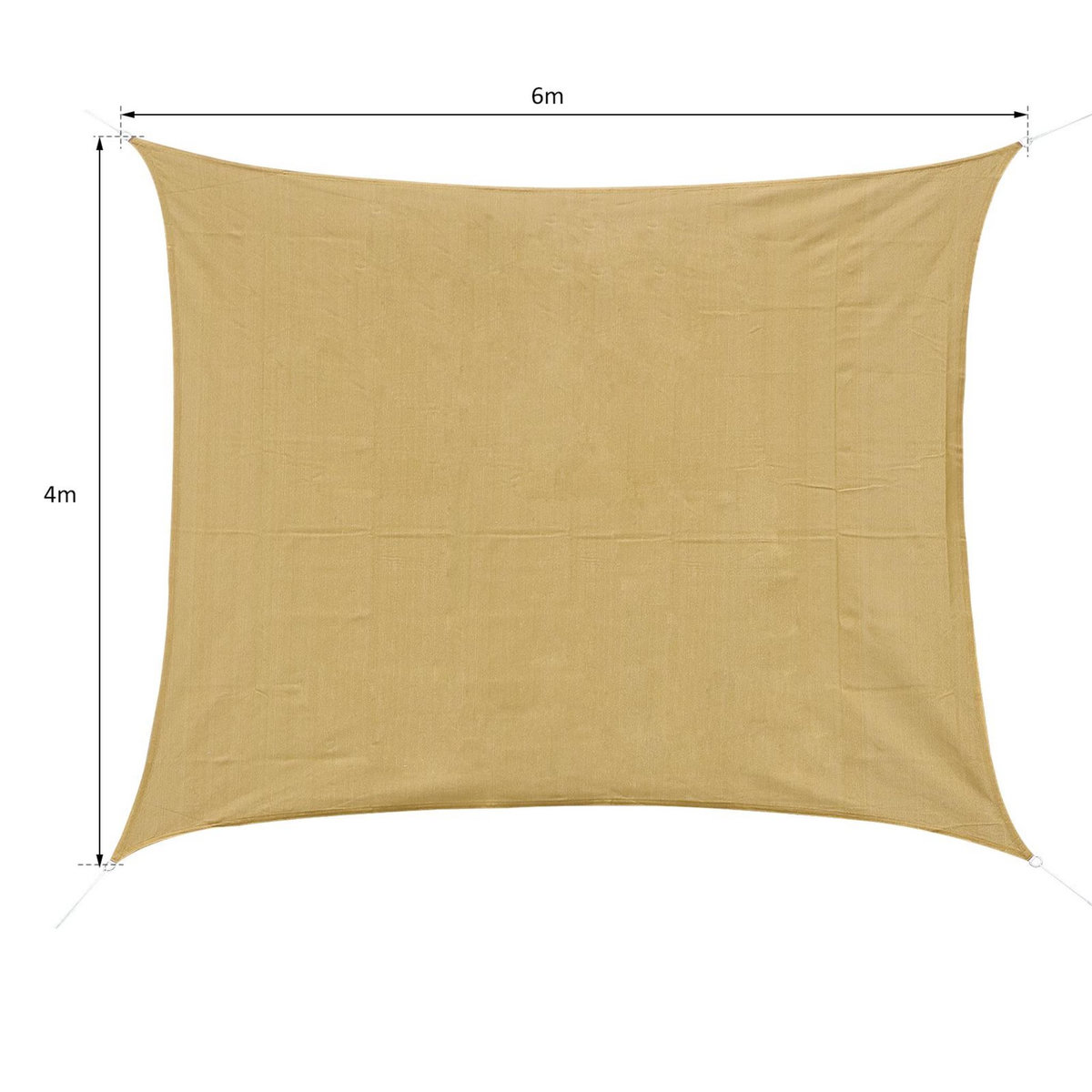 HOMCOM Voile d'ombrage rectangulaire 4x6m toile solaire taud de soleil sable