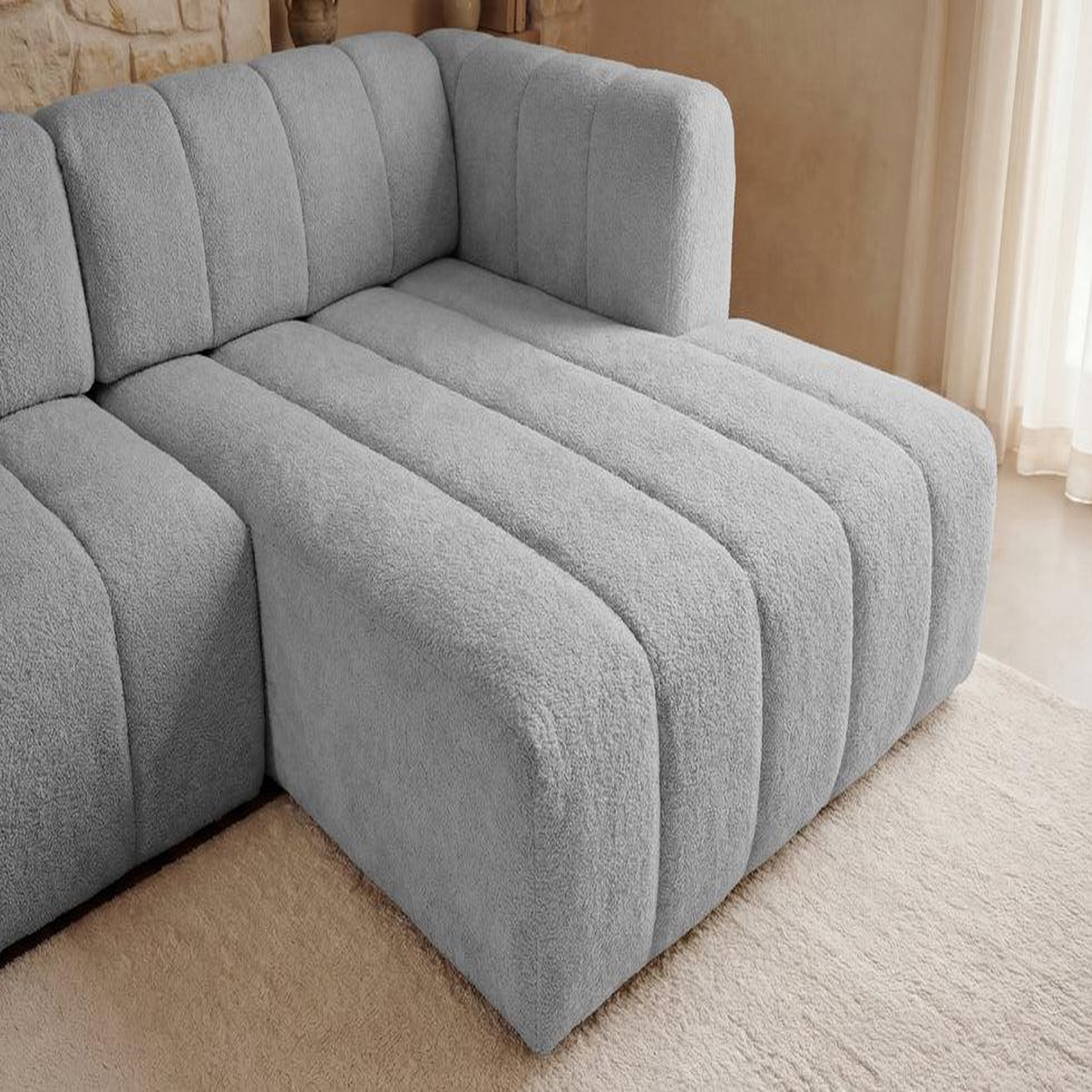Voir la diapositive 3 : CASANOVA PARIS Marius - canapé d'angle tissu chenille