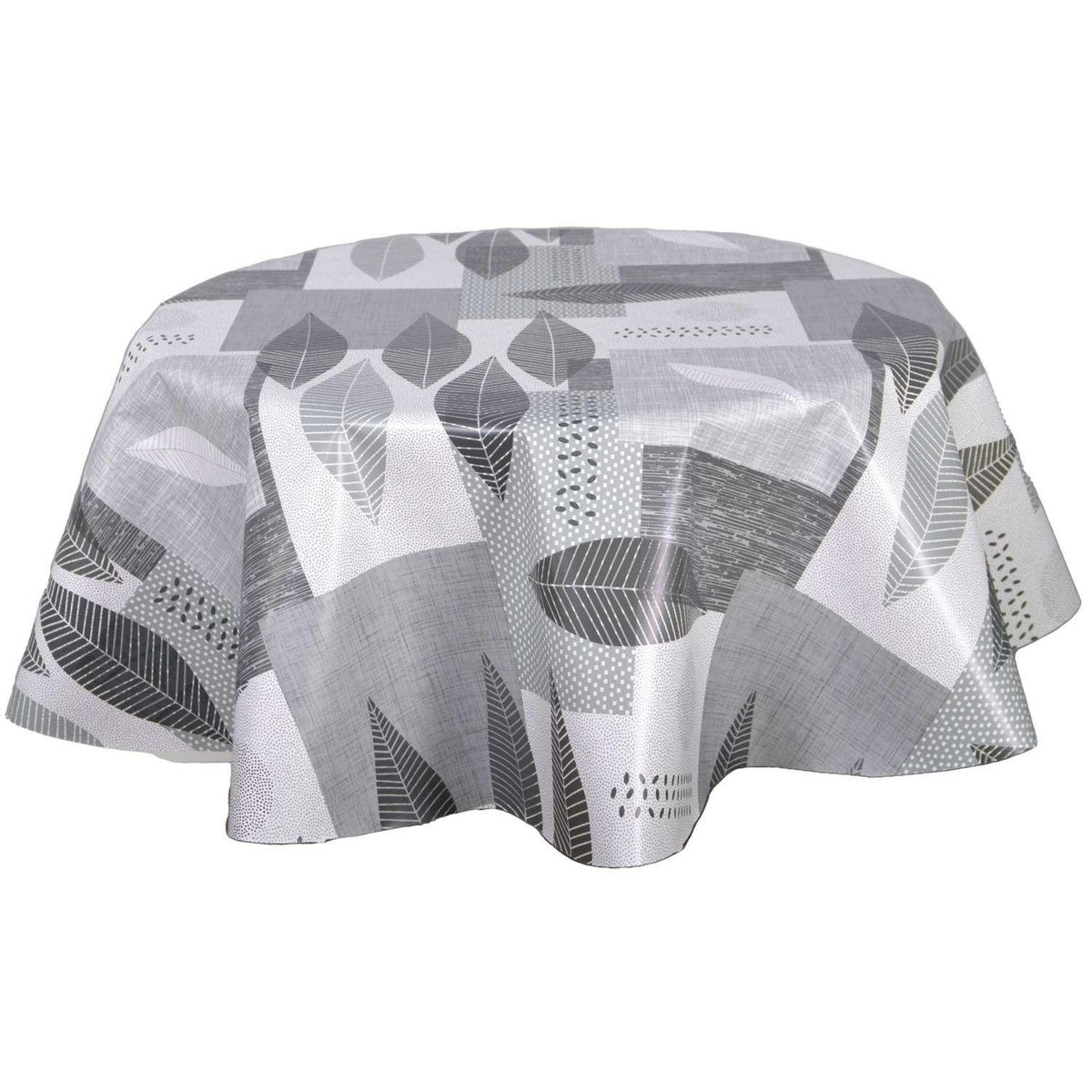 HABITABLE Nappe en toile cirée ronde Opus - Diam. 150 cm - Gris