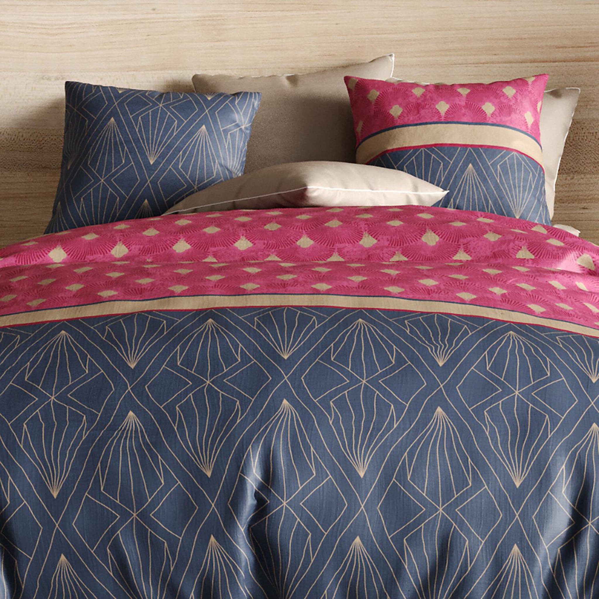 Voir la diapositive 3 : ATELIER DU COTON Parure housse de couette 100%coton 57fils lily