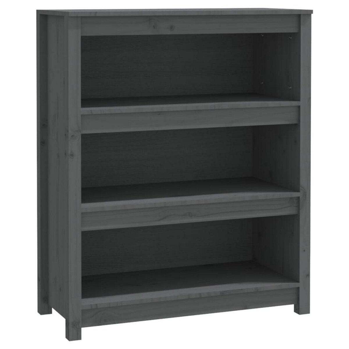 VIDAXL Bibliotheque Gris 80x35x97 cm Bois de pin massif