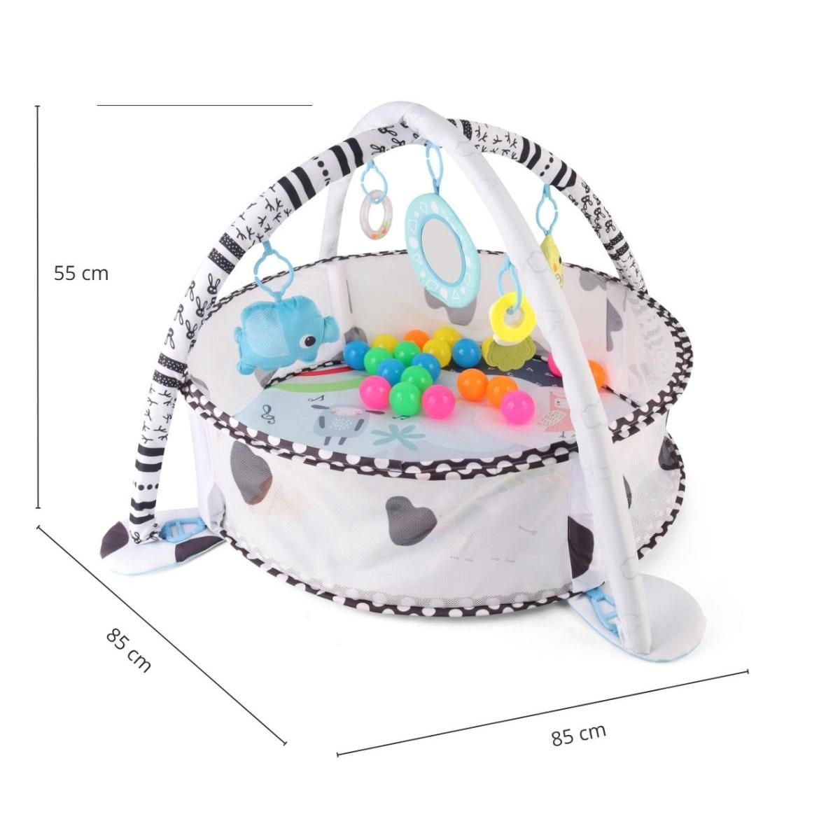 MILLY MALLY Tapis d'éveil 2-en-1 TinyMini Rond avec barrière