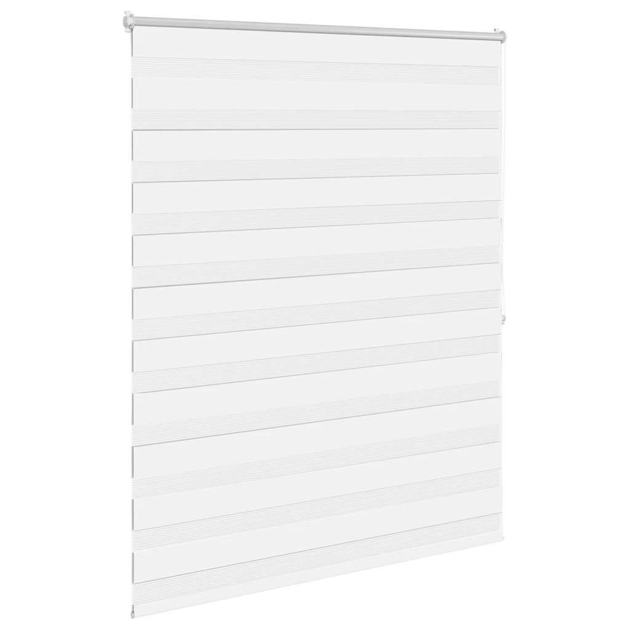 Voir la diapositive 3 : VIDAXL Store venitien zebre 140,9 x 175 cm, largeur du tissu 136,7 cm, blanc