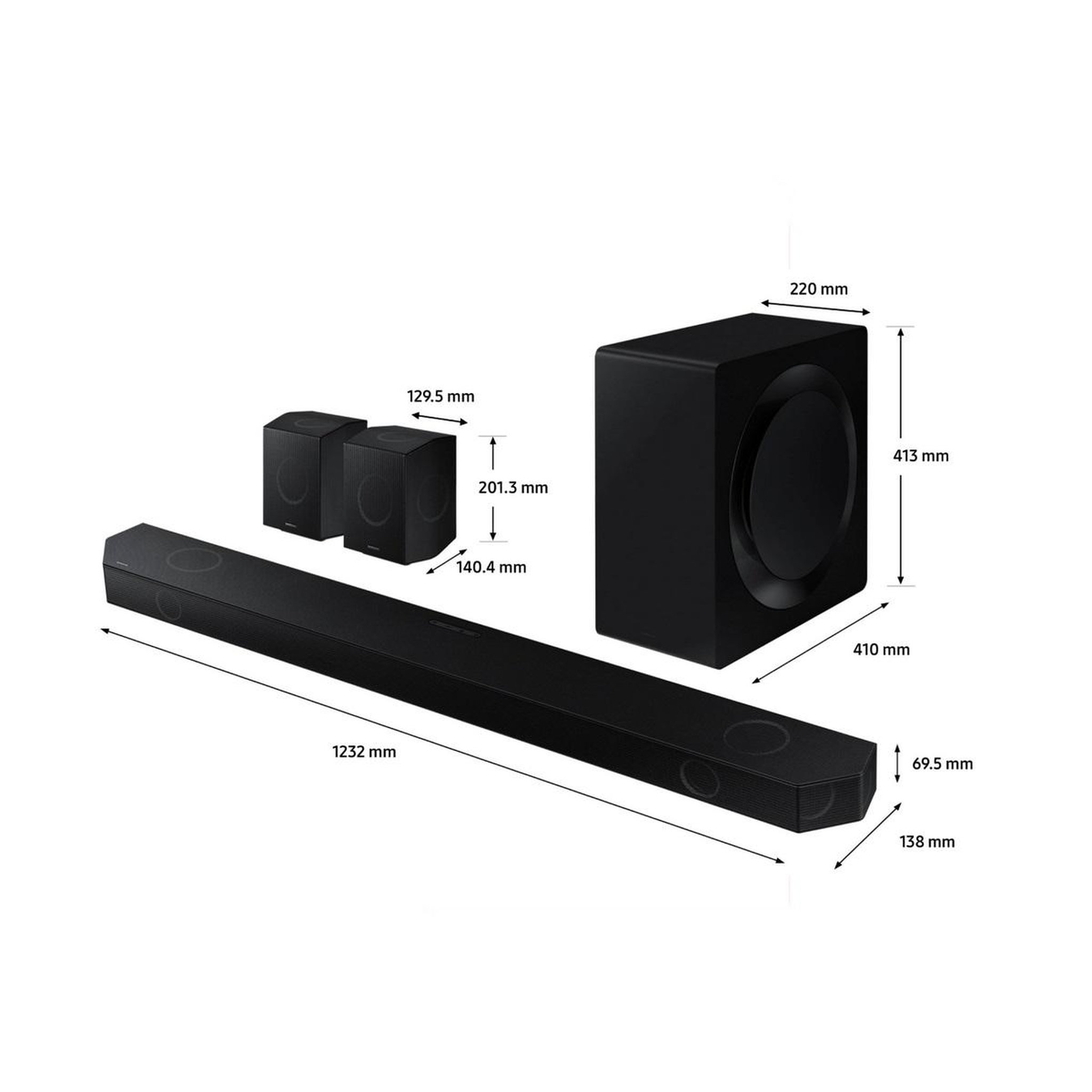 Voir la diapositive 2 : Samsung Barre de son 5.2 41w bluetooth graphique noir - hwq995d-bf