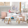 Voir la diapositive 2 : TOILINUX Table Dream et ses deux tabourets pour enfants - Blanc et Bois