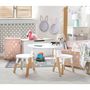 Voir la diapositive 2 : TOILINUX Table Dream et ses deux tabourets pour enfants - Blanc et Bois