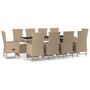 Voir la diapositive 2 : VIDAXL Ensemble a manger de jardin et coussins 11 pcs beige poly rotin