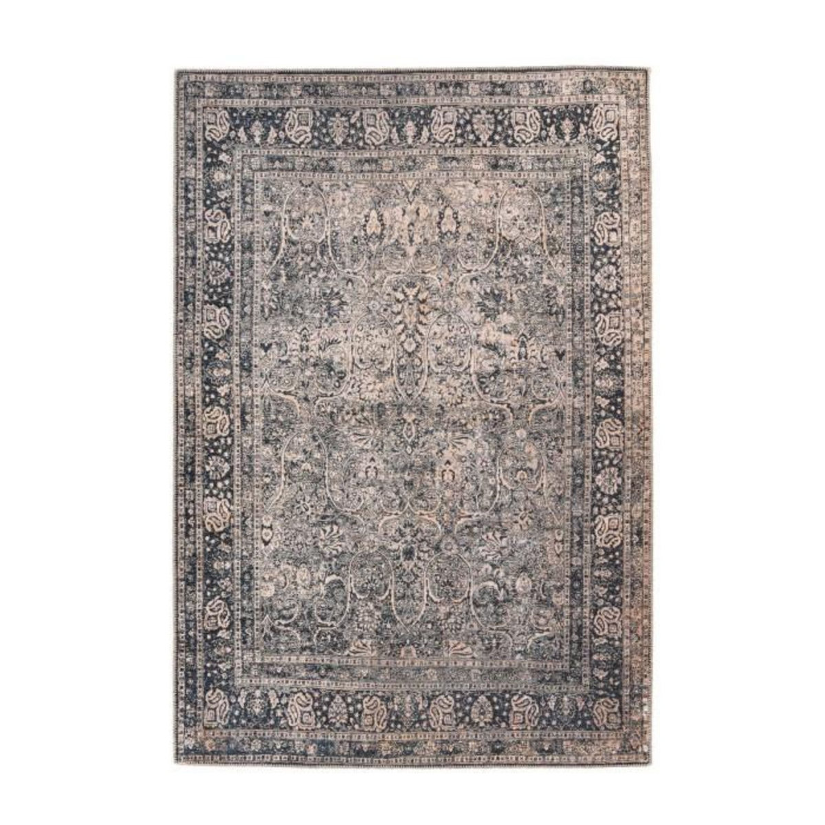 Paris Prix Tapis Tissé Oriental Vintage à Motifs  Faye  Noir