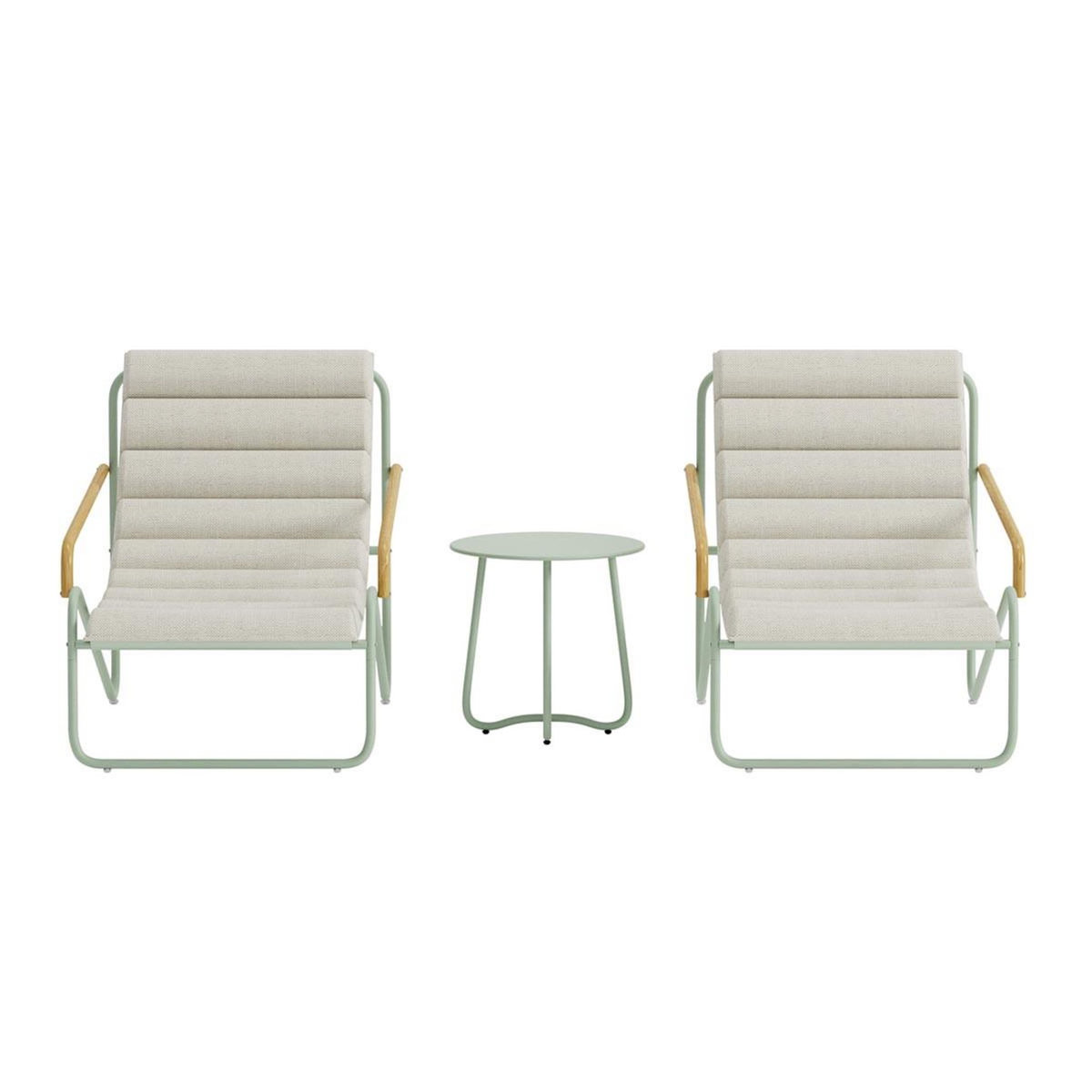 Paris Prix Salon de Jardin Lounge  Ithaka  100cm Beige & Vert