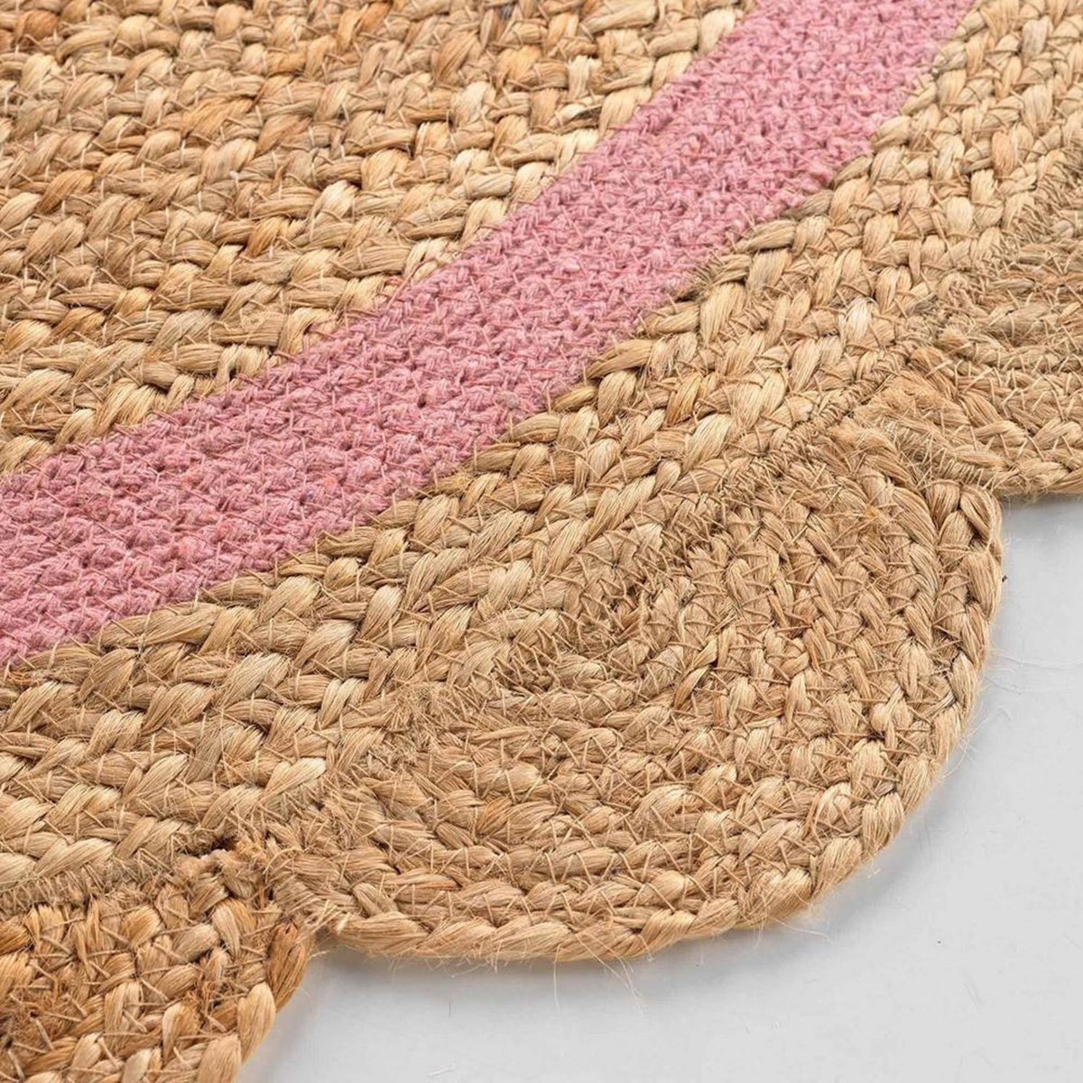 Douceur d'Intérieur Tapis rond pompons 90 cm jute polycoton Rosaly