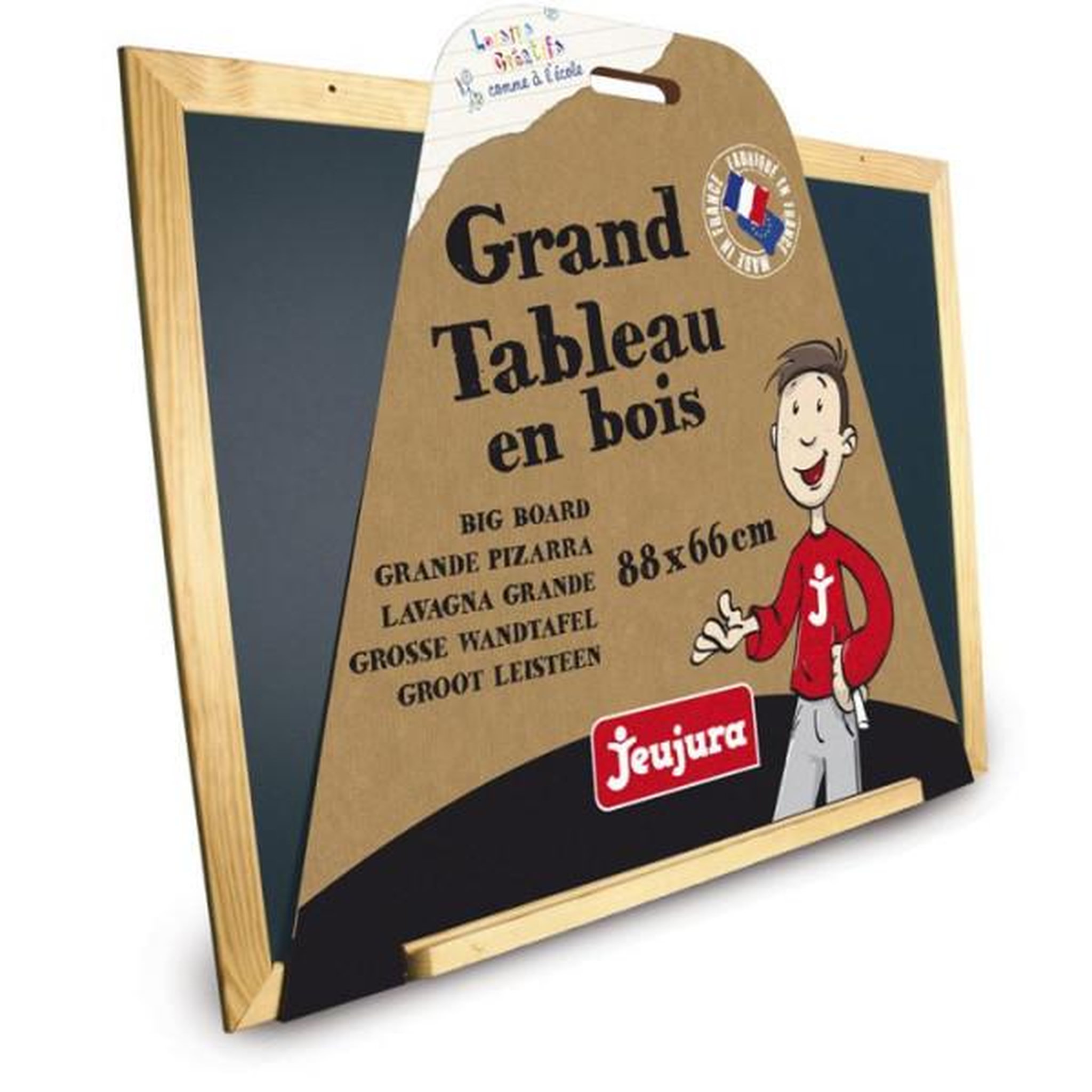 Voir la diapositive 4 : JeuJura Tableau Noir en Bois - JEUJURA - Grand - 88cm x 66cm - Mixte - A partir de 3 ans