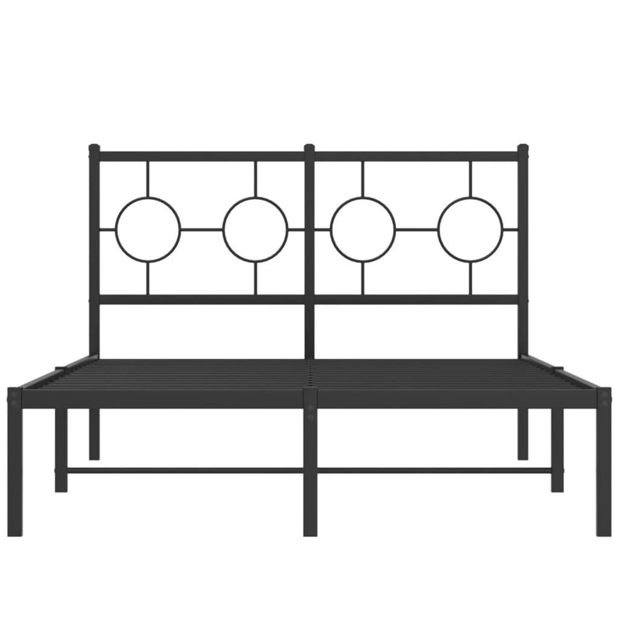 Voir la diapositive 5 : VIDAXL Cadre de lit metal sans matelas avec tete de lit noir 120x190cm