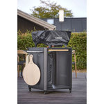 COZZE Table d'extérieur pour four à pizza - Planche à découper en acier inoxydable - Noir