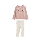 Petit Béguin Ensemble bébé pull et legging en tricot Swan. Coloris disponibles : Rose