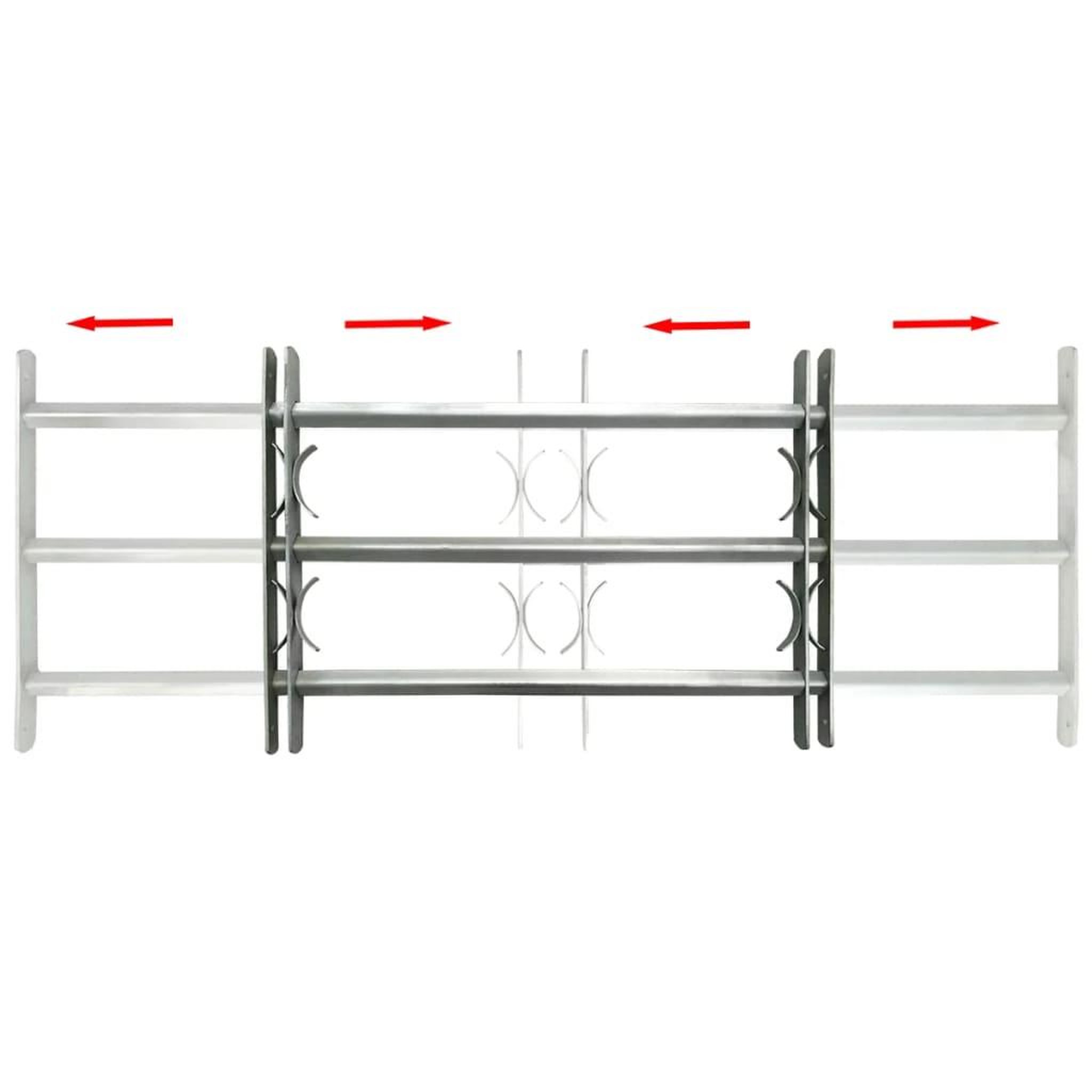 Voir la diapositive 2 : VIDAXL Grille reglable de securite de fenetres et 3 barres 700-1050 mm