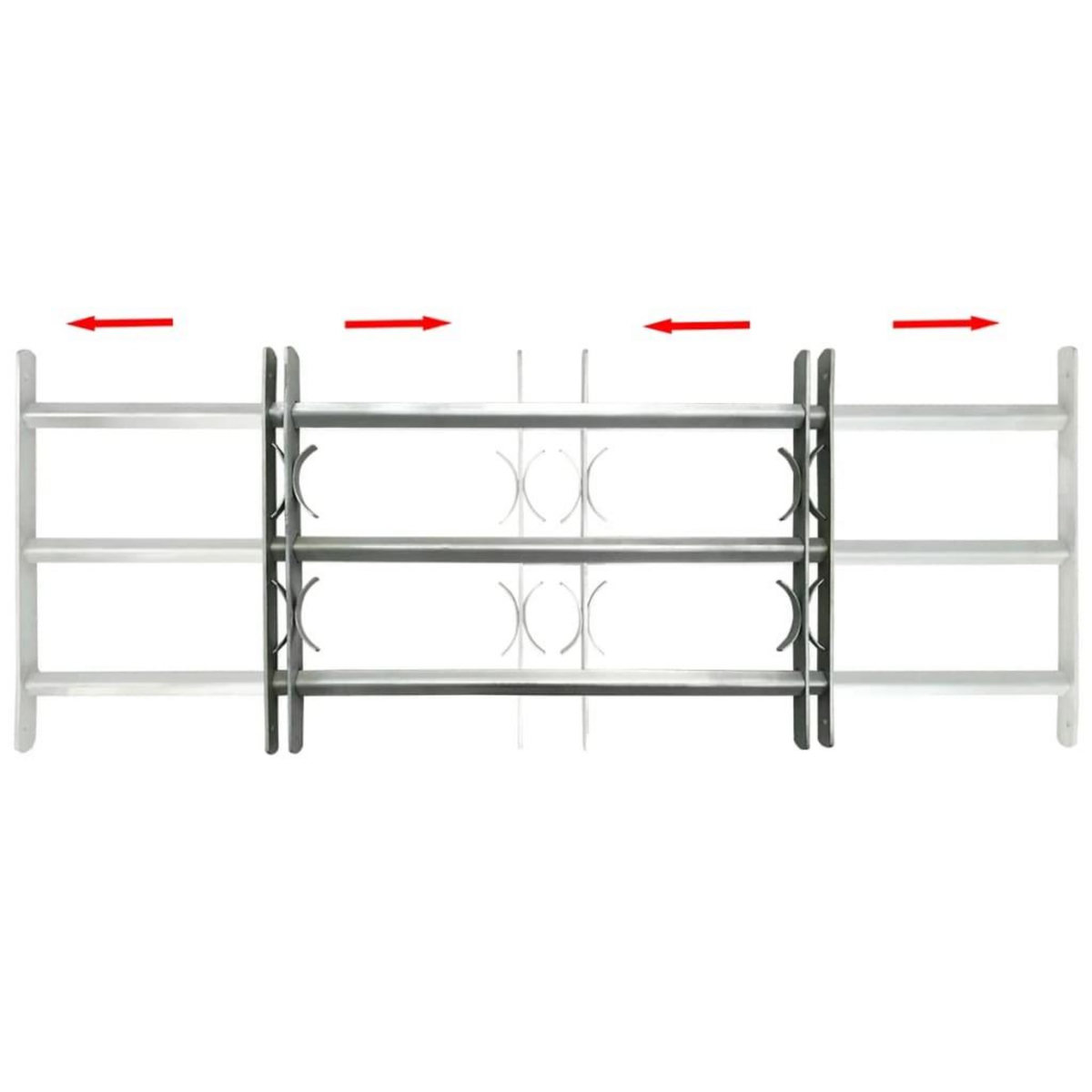 VIDAXL Grille reglable de securite de fenetres et 3 barres 700-1050 mm