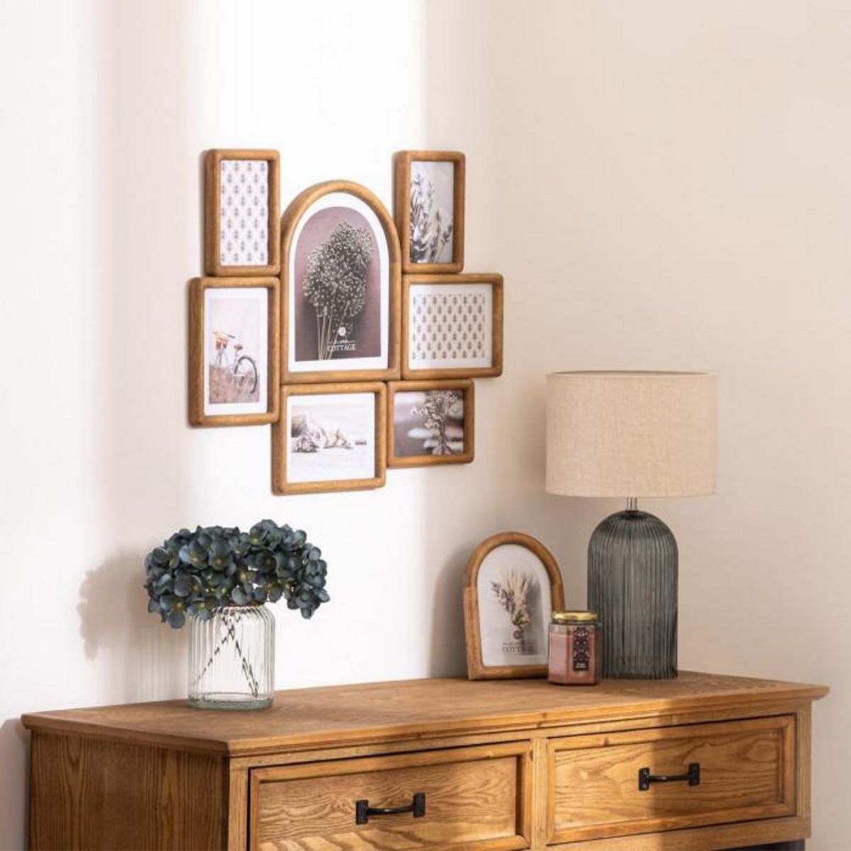 ATMOSPHERA Pêle-Mêle en Bois 7 Photos  Felisa  57cm Marron