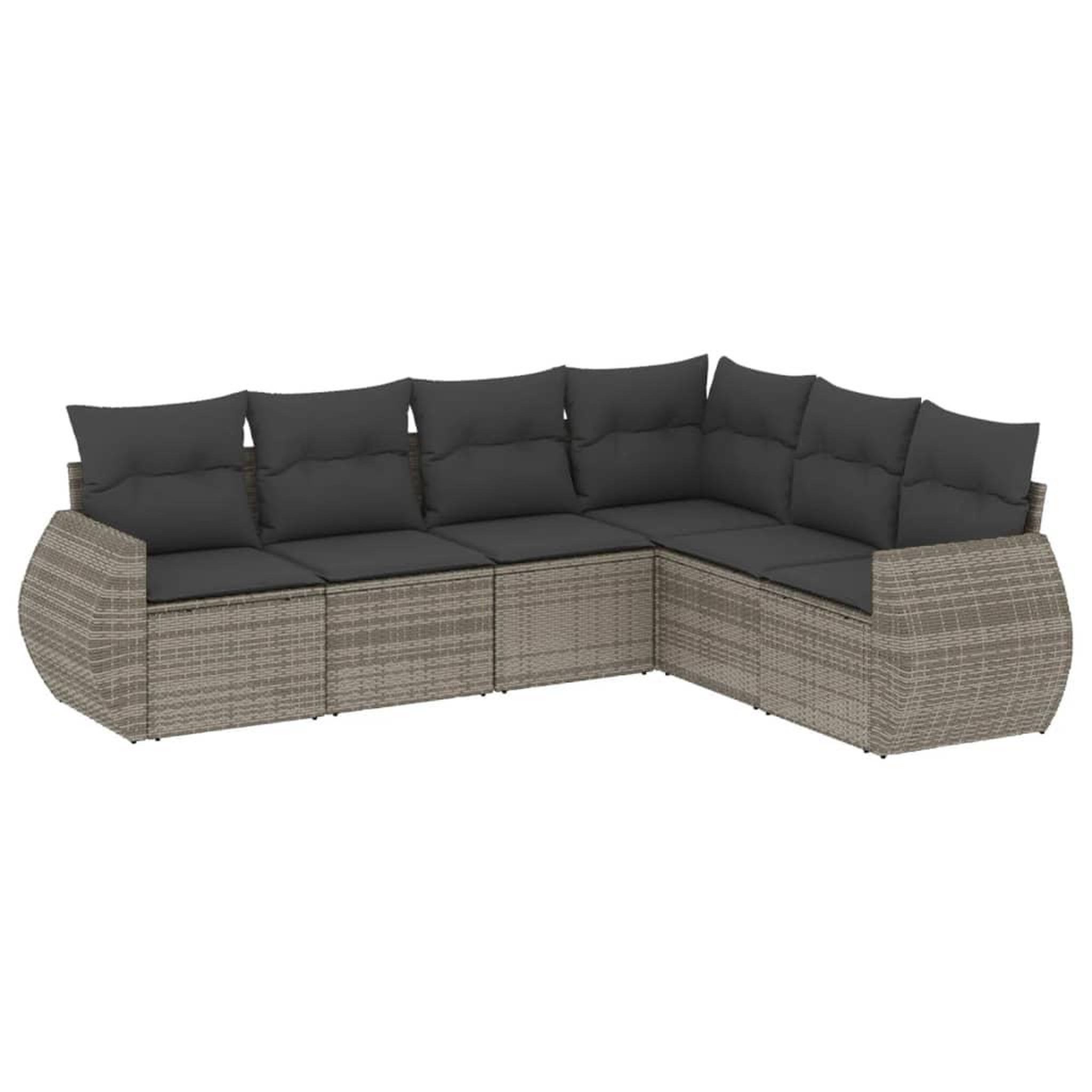 Voir la diapositive 2 : VIDAXL Salon de jardin 6 pcs avec coussins gris resine tressee