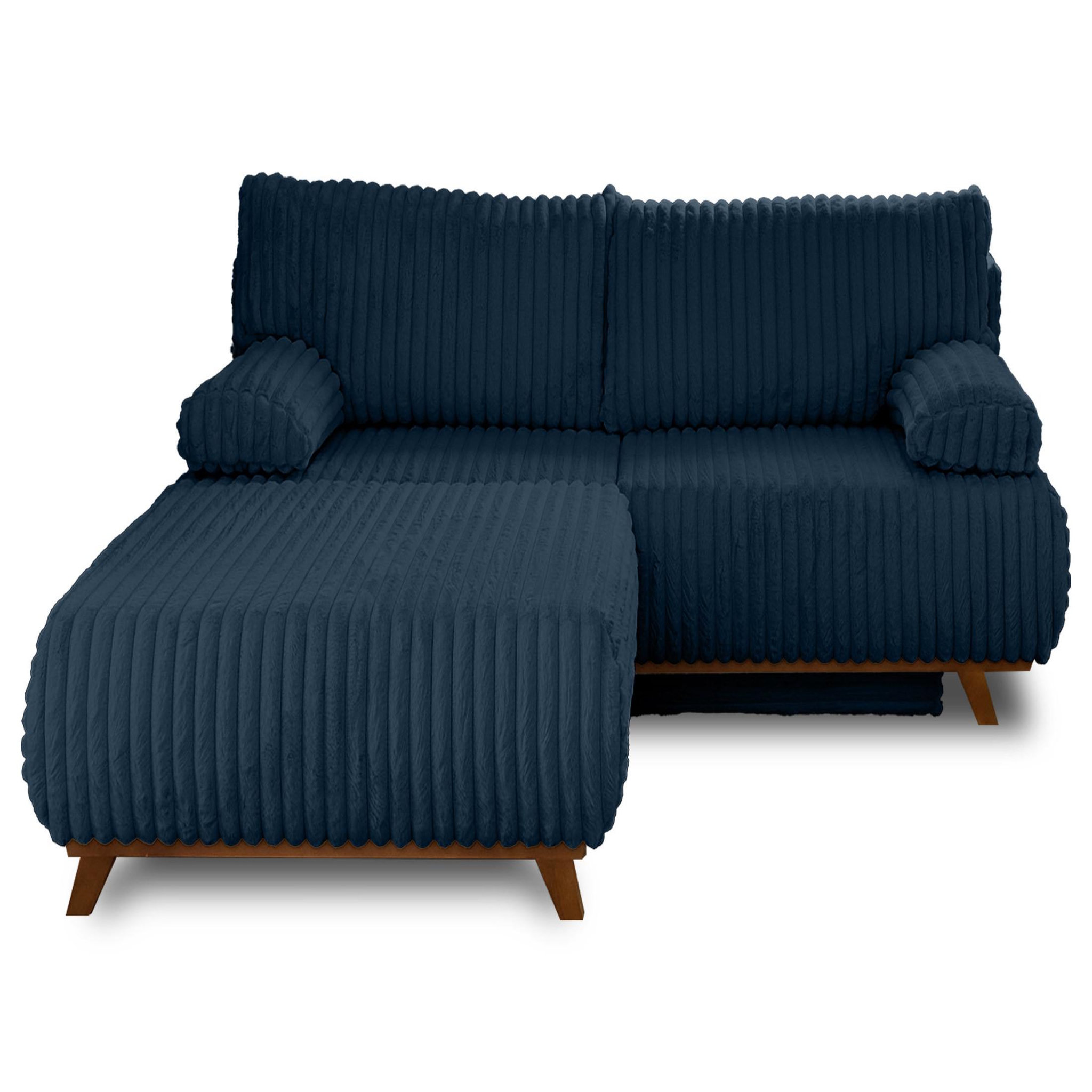 Voir la diapositive 1 : BEST MOBILIER Cristal - canapé 3 places - convertible avec coffre et grand pouf - en fausse fourrure côtelée