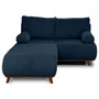 Voir la diapositive 1 : BEST MOBILIER Cristal - canapé 3 places - convertible avec coffre et grand pouf - en fausse fourrure côtelée