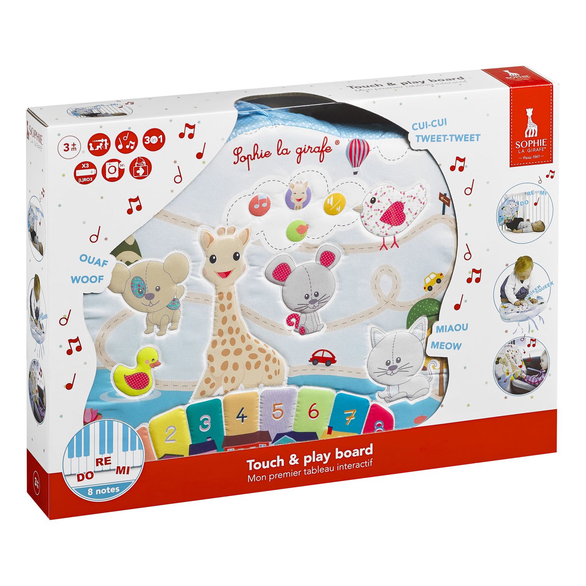 Voir la diapositive 2 : VULLI Table d'activité - Touch & Play bord Sophie la Girafe 