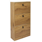 TOILINUX Meuble à chaussures avec 3 portes - Effet Bois