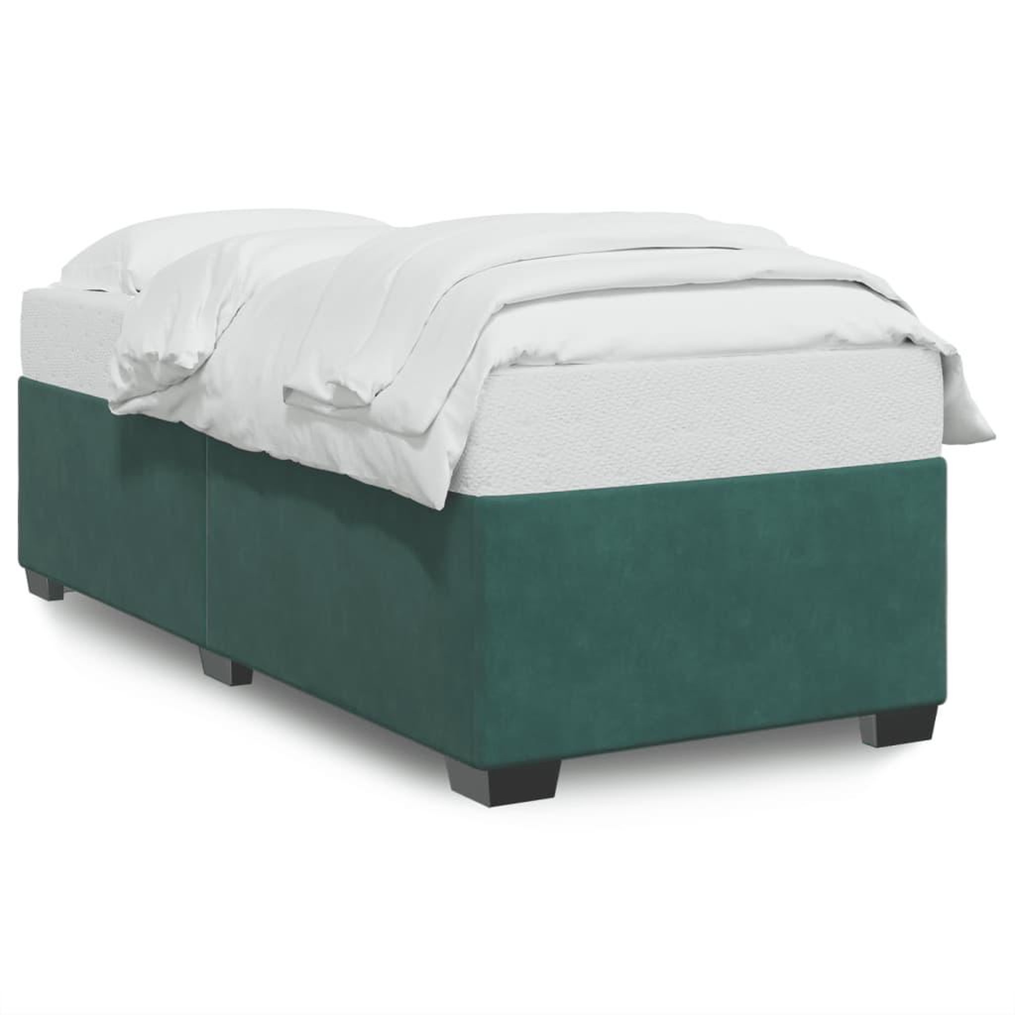 Voir la diapositive 2 : VIDAXL Cadre de lit sans matelas vert fonce 90x200 cm velours