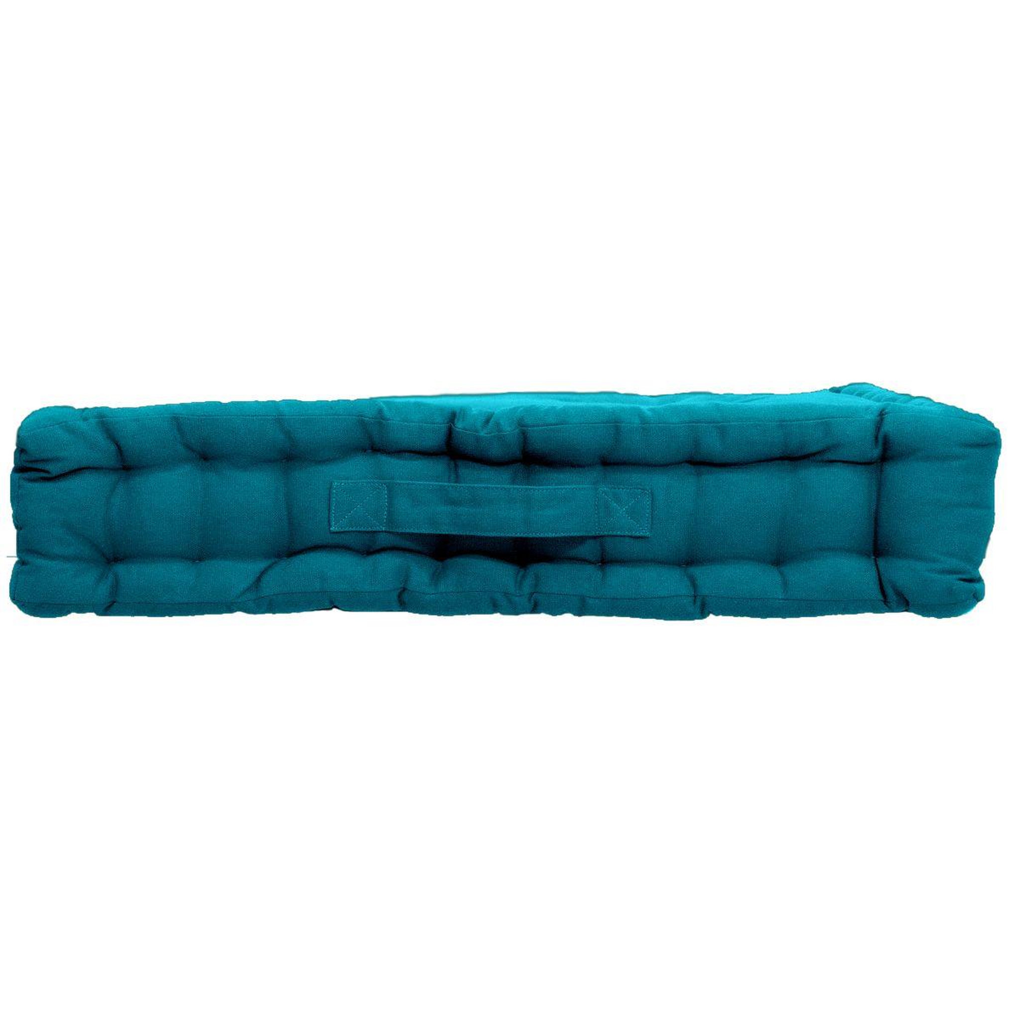 Voir la diapositive 2 : ENJOY HOME Coussin de Sol Uni  Panama  50x50cm Bleu Canard