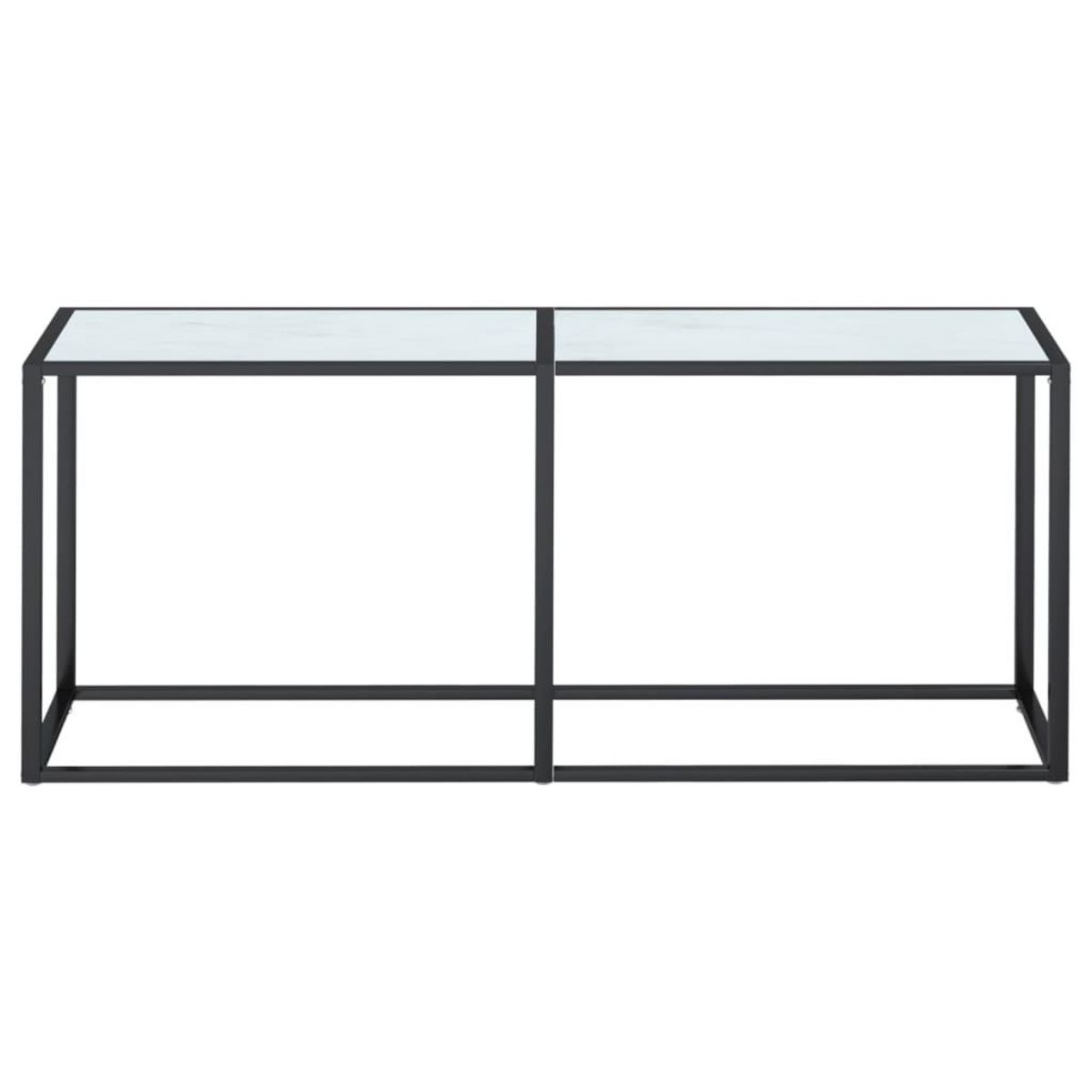 VIDAXL Table console Marbre blanc 180x35x75,5 cm Verre trempe