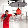 HOMCOM Punching ball poire de vitesse boxe avec support plateau tournant + pompe MDF acier revêtement synthétique rouge noir