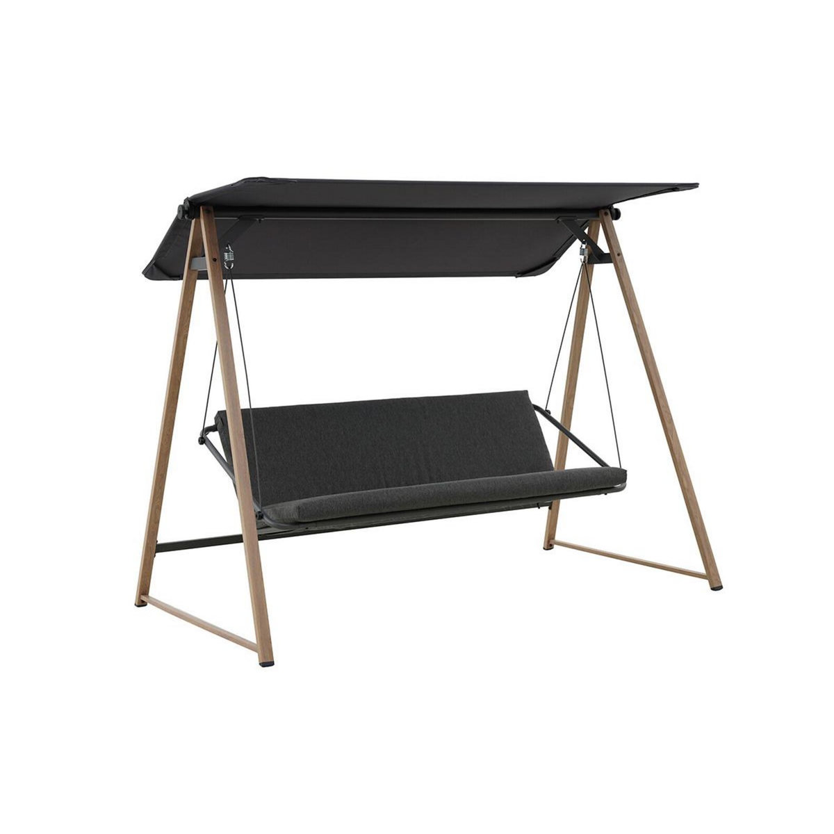 HESPERIDE Balancelle ardoise 3 places Soly Honey Charbon - Hespéride