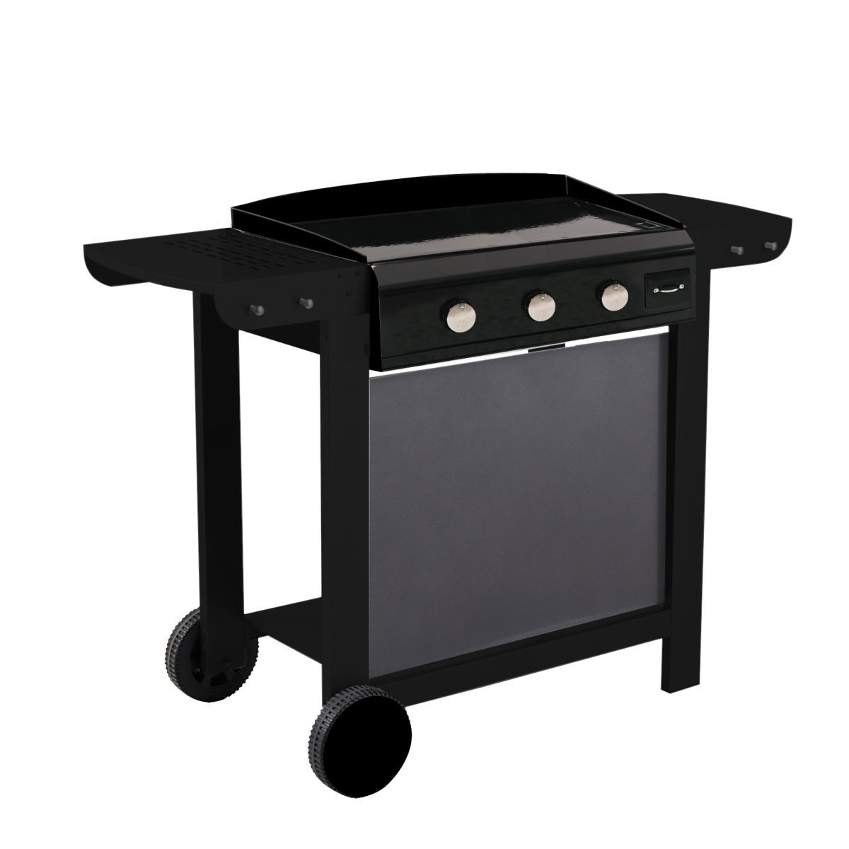 COOK'IN GARDEN Plancha gaz 3 brûleurs sur chariot