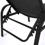 Voir la diapositive 5 : ID MARKET Lot de 2 transats de jardin inclinables FIDJI en acier noir et toile gris anthracite