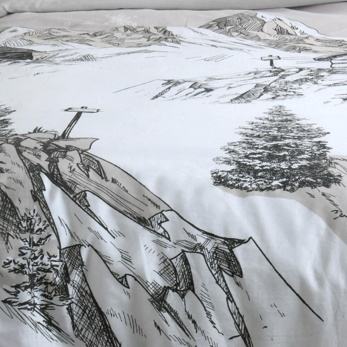 STOF Housse de couette 240x220 REFUGE + 2 taies coton 57 fils