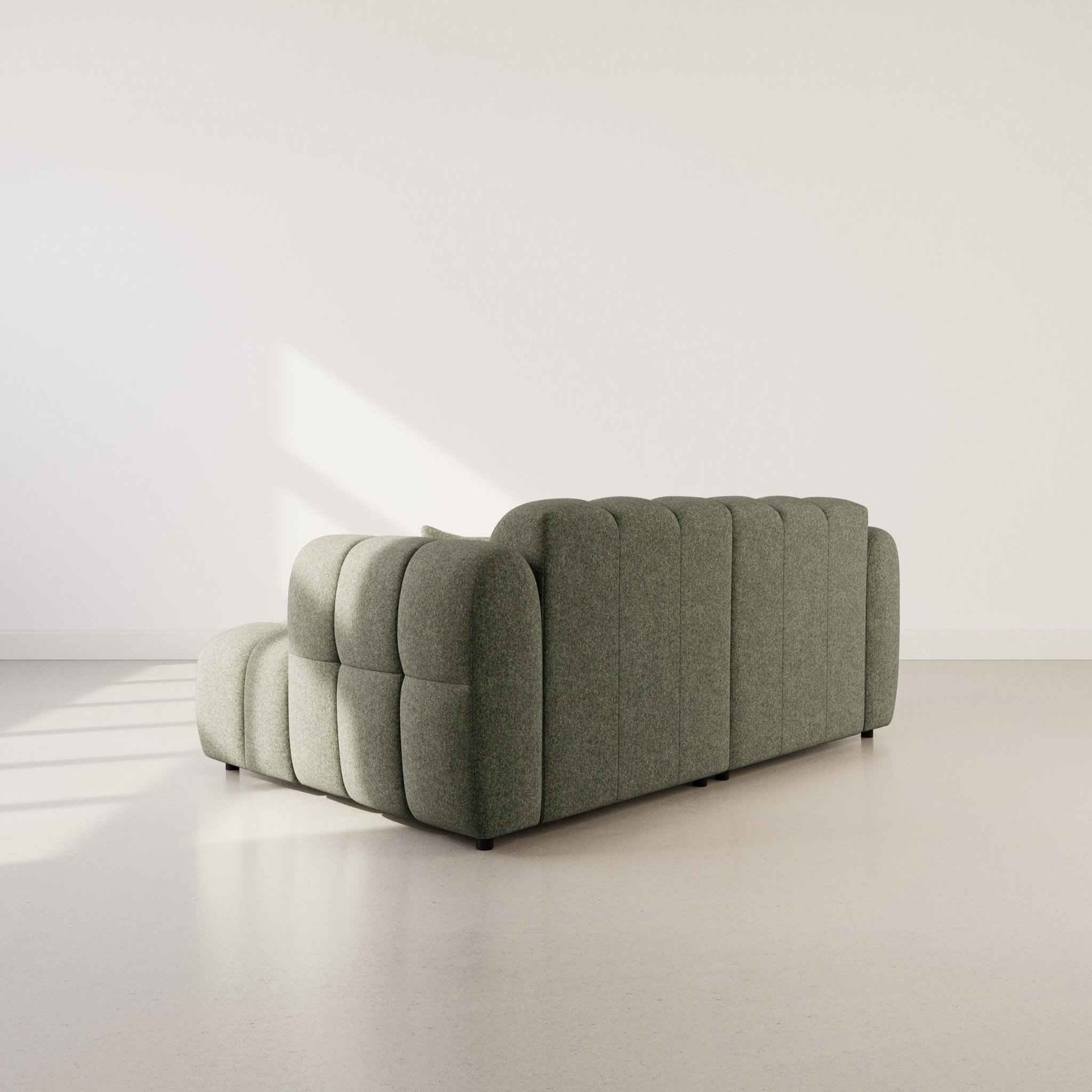Voir la diapositive 6 : BEST MOBILIER Mini ray - canapé d'angle droit 4 places en tissu texturé
