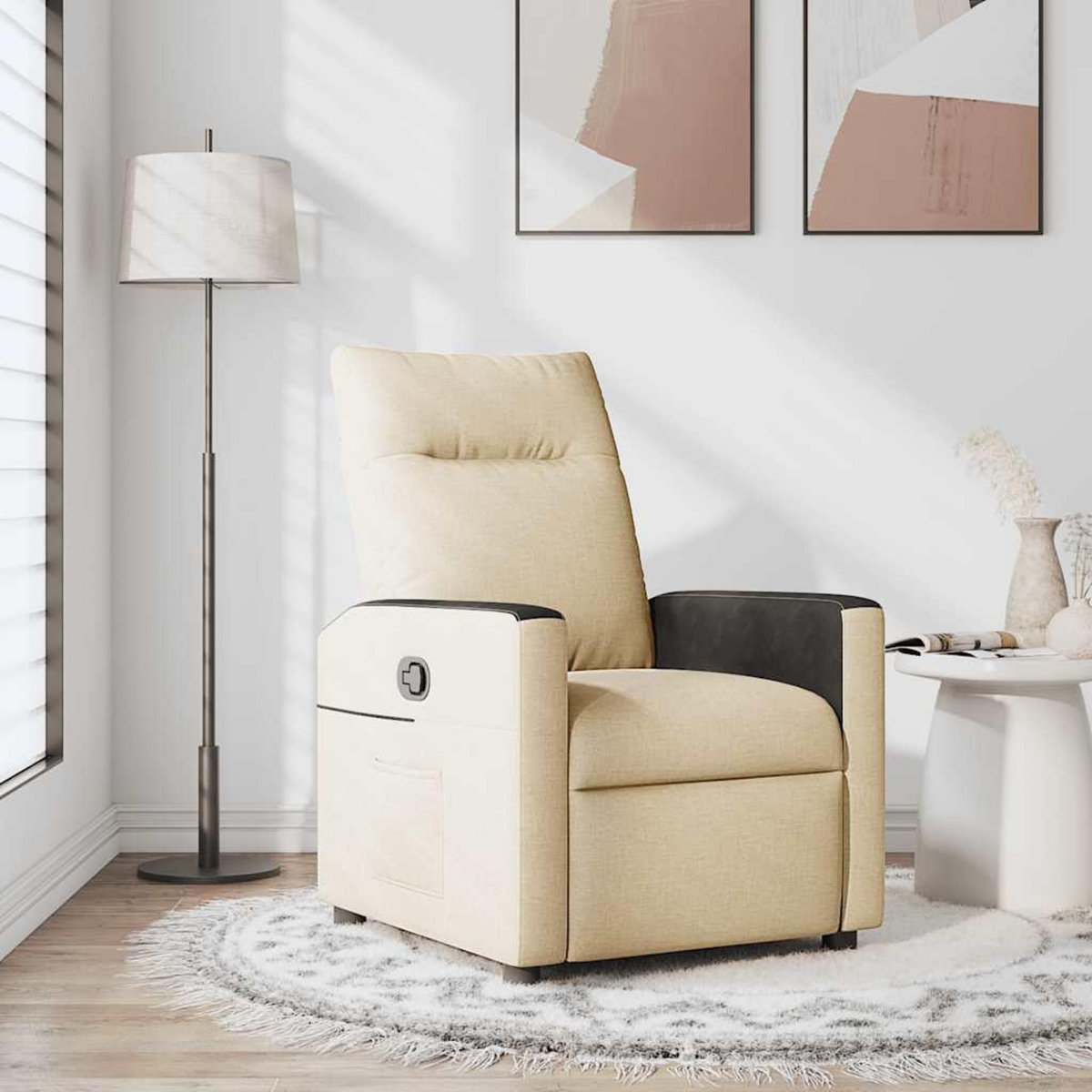 VIDAXL Fauteuil inclinable Creme Tissu