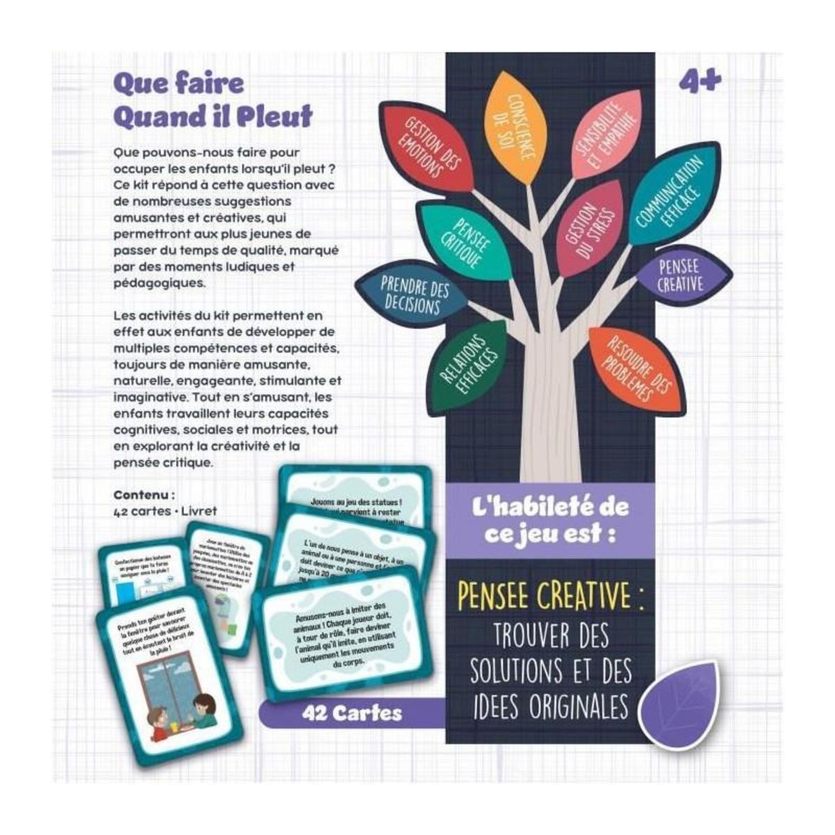 LISCIANI GIOCHI Jeu de cartes S'occuper quand il pleut - Jeu Éducatif - LIFE SKILLS - Cartes illustrées