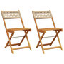 Voir la diapositive 2 : VIDAXL Chaises de bistrot lot de 2 beige bois massif d'acacia et rotin