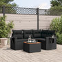 Voir la diapositive 1 : VIDAXL Salon de jardin 5 pcs avec coussins noir resine tressee