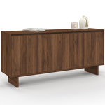 ID MARKET Buffet 160 cm YURI 4 portes effet noyer