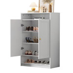 MERAX Meuble à chaussures 12 paires blanc panneaux de particules