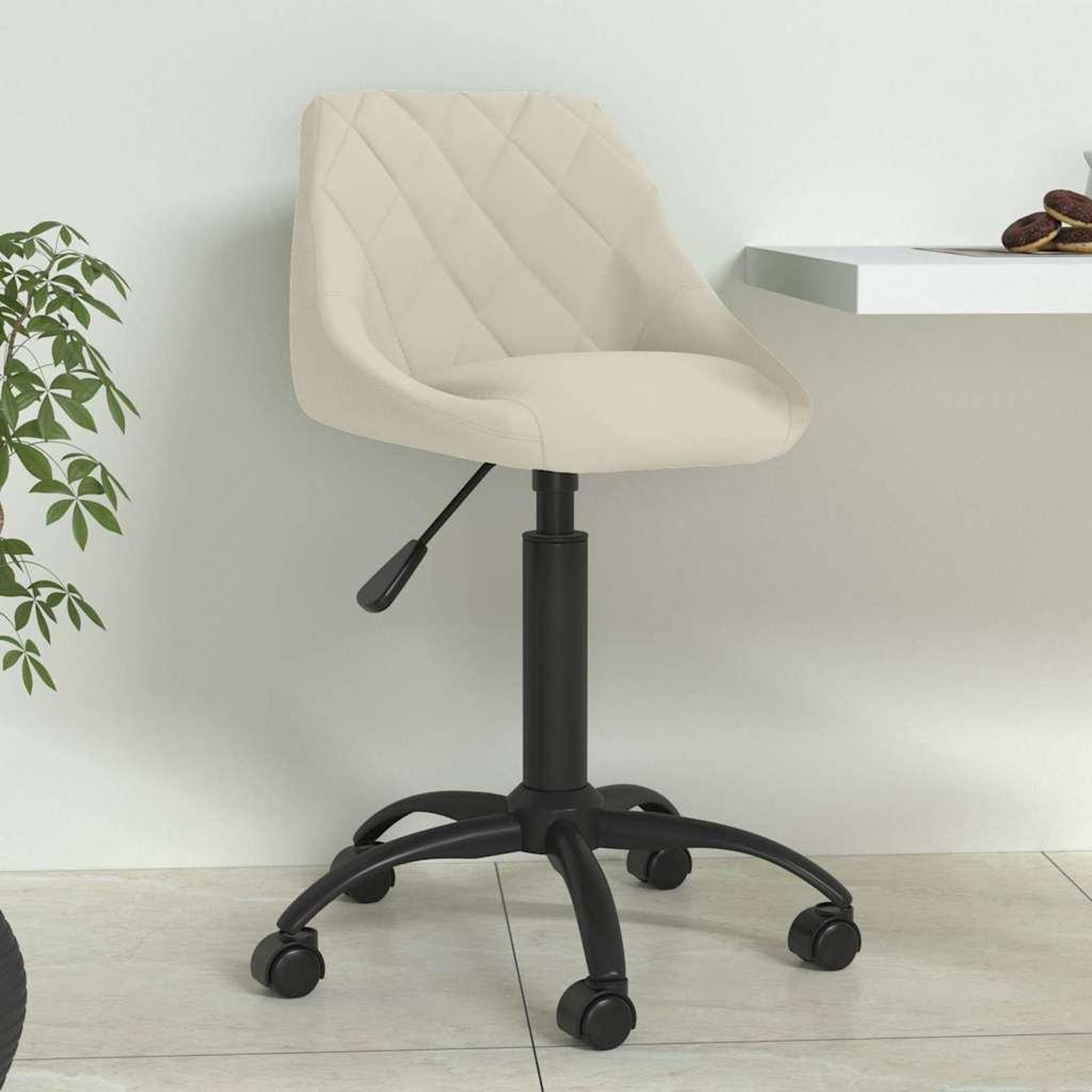 VIDAXL Chaise a manger Creme Velours