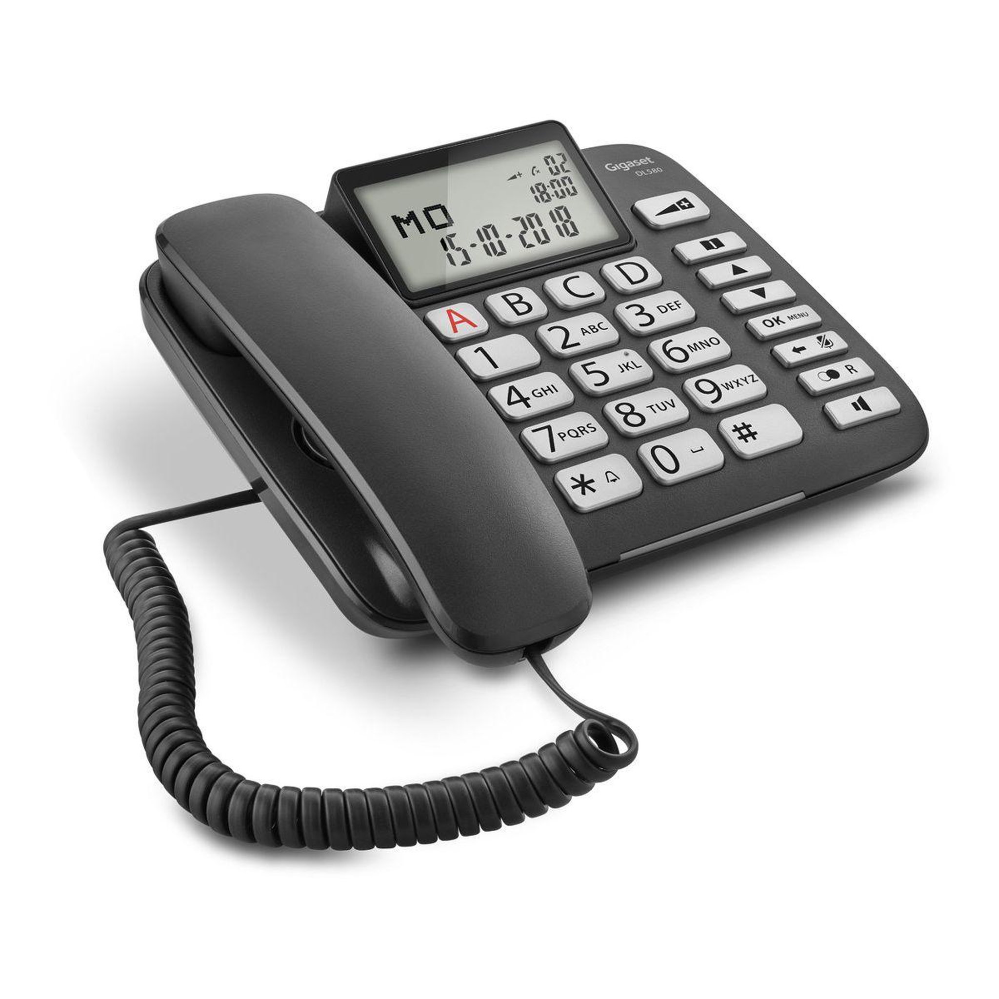 Voir la diapositive 2 : GIGASET Téléphone filaire DL580 Noir