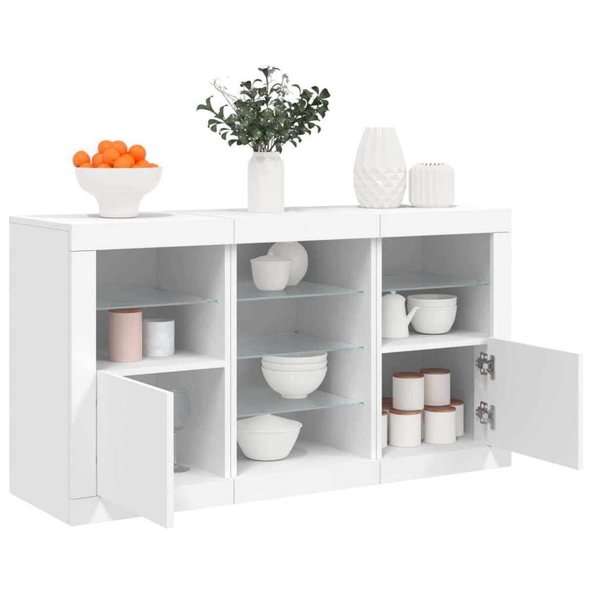 VIDAXL Buffet avec lumieres LED blanc 123x37x67 cm