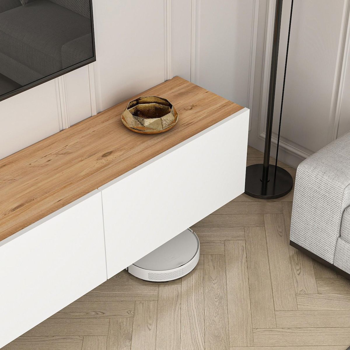 Habitat et Jardin Meuble TV en bois  West  - 150 x 32 x 30 cm - Pin blanc de l'Atlantique