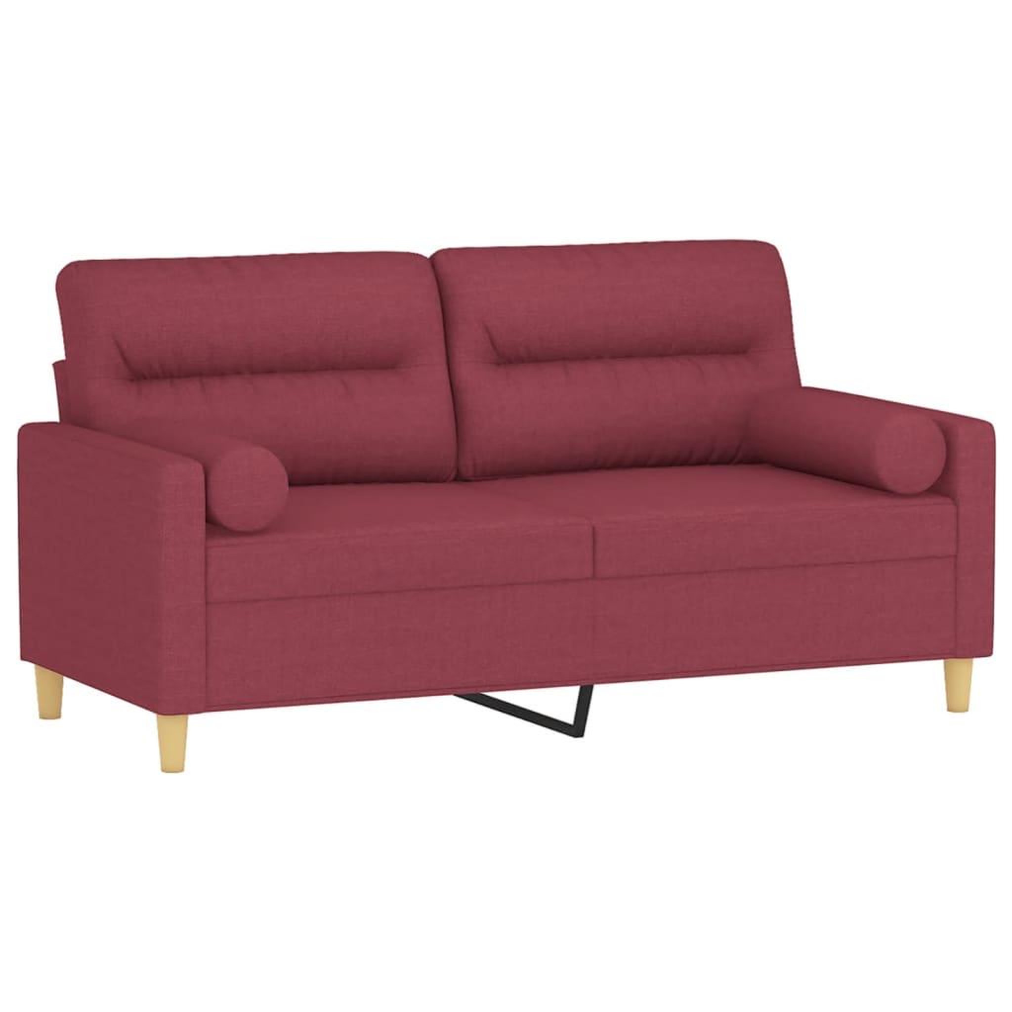 Voir la diapositive 3 : VIDAXL Canape 2 places avec oreillers bordeaux 140 cm tissu