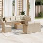 Voir la diapositive 1 : VIDAXL Salon de jardin avec coussins 9 pcs beige resine tressee