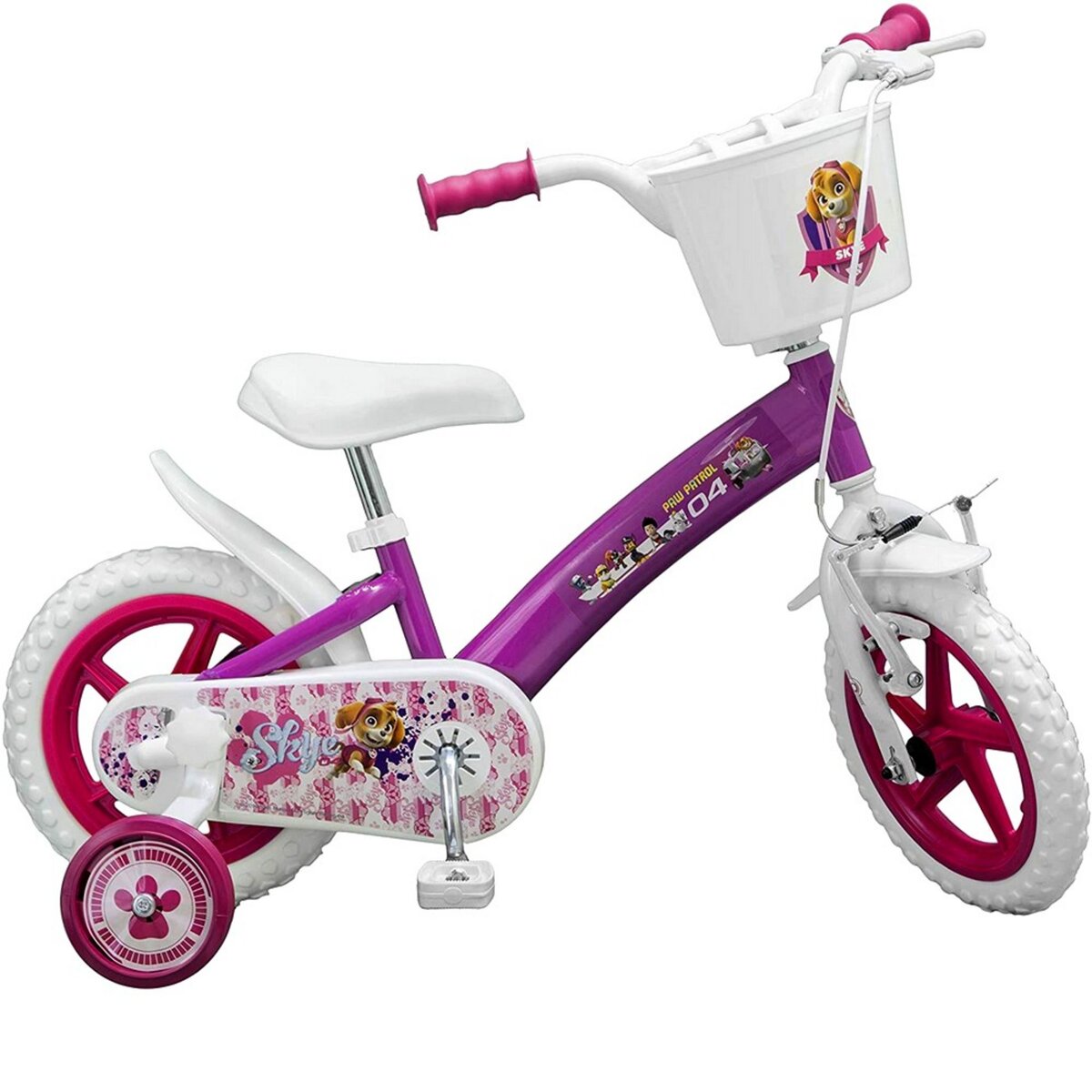 Velo 12 pouces La Pat Patrouille Disney Fille 3/5 ans Stabilisateur au  meilleur prix