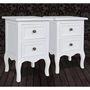 Voir la diapositive 4 : VIDAXL Table de chevet 2 pcs avec 2 tiroirs MDF Blanc